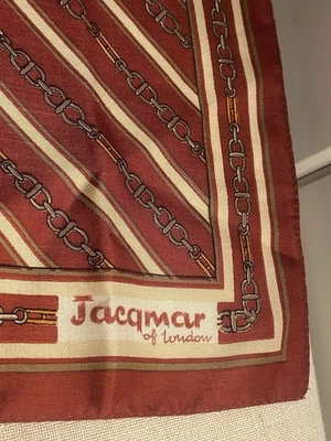 Vintage Jacqmar de Londres Mujer Bufanda Rayas Cadena Estampado Hecho en Italia MCM Foto 1 de 4