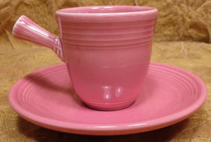 1 Fiestaware Pink Salmon demitasse/espresso stick cup & saucer - Picture 1 of 6