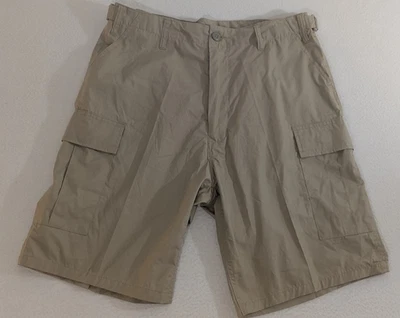 Pantalones Cortos de Carga Rothco Bronceados Rip Stop Militares Aire Libre Senderismo Talla Mediana Regular Foto 1 de 4