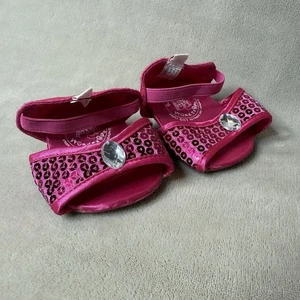 Build A Bear Workshop elegante Pailletten-Sandalen FUCHSIA SATIN Teddyschuhe BAB pink - Bild 1 von 3