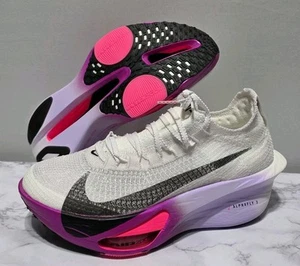 New Nike Air Zoom Alphafly NEXT% 3 'White Vivid Grape' [FD8315-100] Women's Sz 9 - Picture 1 of 11