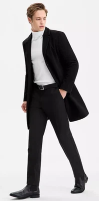 Hugo Boss Men's Cashmere Wool Coat in Black - Size 40R - Image 1 of 4