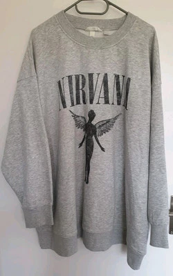 H&M Nirvana Oversized Grey Jumper Sweatshirt Size XL In Utero New With Tags - Image 1 of 4