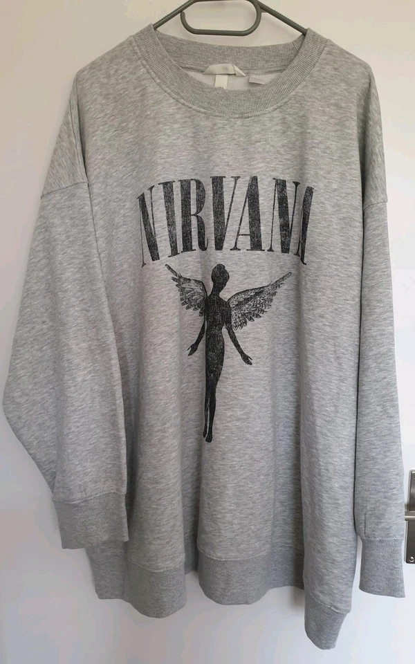 H&M Nirvana Oversized Grey Jumper Sweatshirt Size XL In Utero New With Tags - Image 1 of 4