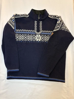 Dale of Norway Men’s Blyfjell Navy Blue 1/4 Zip Wool Sweater Nordic Ski EUC - Image 1 of 4