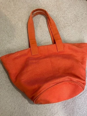 [Usado] Bolso de Mano Hermes Beach Pannier De Plage Pm Hombro con Bolsa Algodón Foto 1 de 4