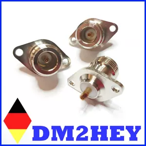 DE Tipo N PTFE Hembra Montaje de brida 2 orificios Versión de soldadura hembra - Imagen 1 de 2