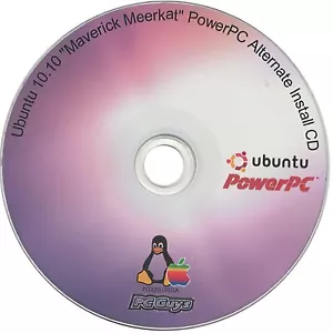 Ubuntu 10.10 Maverick Meerkat PowerPC Alternate Install CD Apple Mac G3 G4 G5 iM - Picture 1 of 1