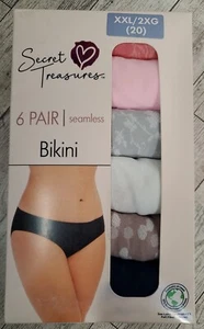 Secret Treasures Bikini 6pk Size 2X Seamless Underwear Pinks & Grays - Picture 1 of 7