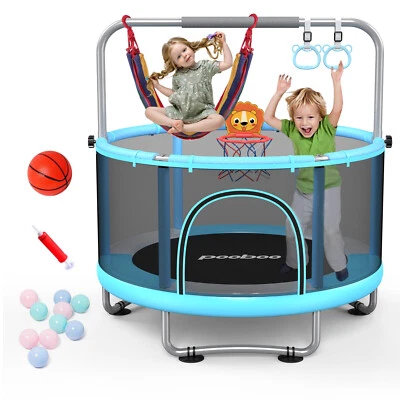 Cama elástica con recinto de seguridad red cama elástica redonda alfombra de salto para niños adultos Foto 1 de 4