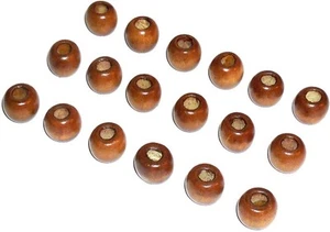 10MM SMALL BROWN WOODEN BEADS, 5MM HOLE, CRAFTS ETC, CHOOSE QUANTITY, ART DB-15 - Picture 1 of 4