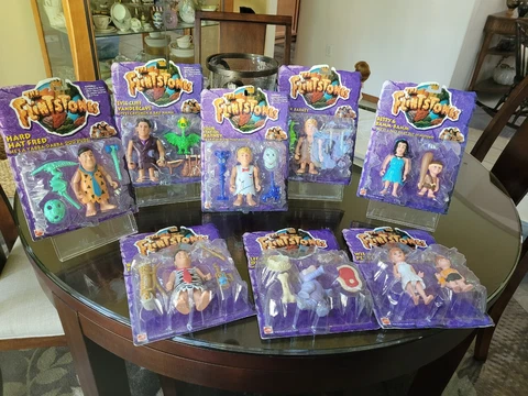 Vintage Mattel 1993 The Flintstones Movie Action Figures- All 8- MOC!!! Cover