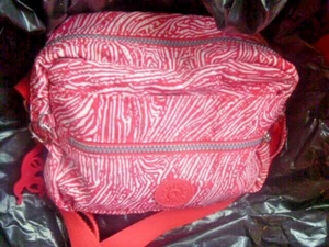 KIPLING LRGE SATCHEL TYPE BAG POCKETS ZIPS STORAGE LAPTOP TRAVEL RED COLLEGE UNI - Picture 1 of 11