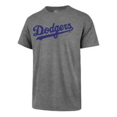 Los Angeles Dodgers Mens T-Shirt '47 Brand Wordmark Grey Tee - Image 1 of 3