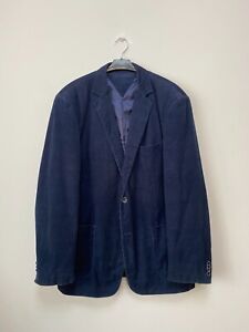 Biaggini Men's Corduroy Navy Blue Cotton Blazer Jacket Size EU54 UK44
