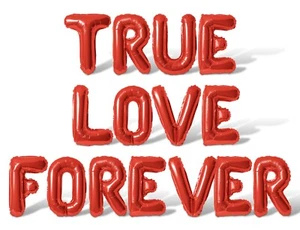 TRUE LOVE FOREVER Letter Balloon Banner - Engagement Party or Wedding Decoration - Picture 1 of 55