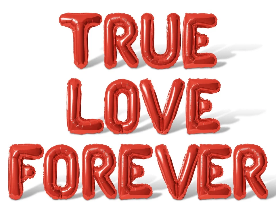 TRUE LOVE FOREVER Letter Balloon Banner - Engagement Party or Wedding Decoration - Image 1 of 4