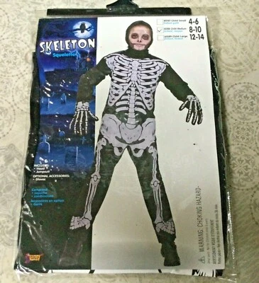 Childrens Skeleton Halloween Costume Sz M 8 10  New in Package - Image 1 of 4