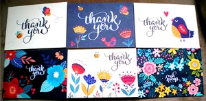 Dankeskarten verschiedene Muster mit Umschlägen 6,25" x 4,5" Hergestellt in den USA - Bild 1 von 9