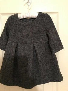 BABY GAP ~ GRAY TWEED HERRINGBONE LONG SLEEVE DRESS ~ TODDLER 18 - 24 MONTHS - Picture 1 of 7