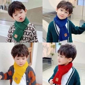 Warm Neck Warmer Soft Knitted Scarf Fashion Kids Scarf Baby Boys Girls - Picture 1 of 21