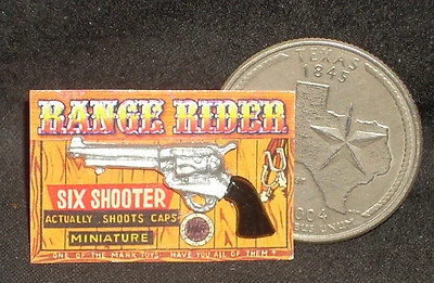 MEXICAN IMPORT Range Rider Toy Cap Six Shooter Gun 1:12 Dollhouse Miniature Cowboy Child Boy