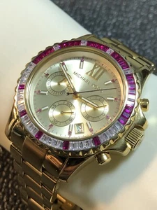 Michael Kors Everest Chronograph Champagne Dial Gold Tone Women’s Watch MK5871 - Picture 1 of 22
