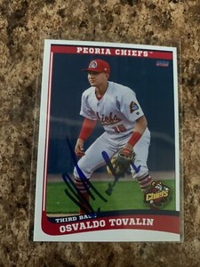 Osvaldo Tovalin Signed 2023 Peoria Chiefs Cardinals Team Set Auto St. Louis # 29