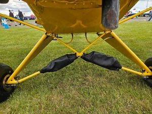 Piper J3 Cub Heavy Duty Leather Bungee Covers, Original Fit! Silver Snaps - Bild 1 von 4