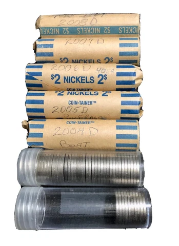 2000-D JEFFERSON NICKELS Av Circulated 6 ROLL 240 + COINS Cover