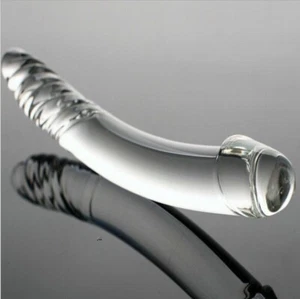 18+ Sex Toy, Screw Line Penis Glans Glass Dildo Plug G-Spot Stimulation Massager - Picture 1 of 4