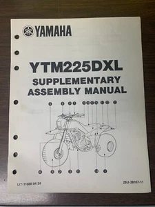 Used Yamaha Supplementary Assembly Manual 1984 YTM225DXL LIT-11666-04-34 OMB2 - Picture 1 of 3