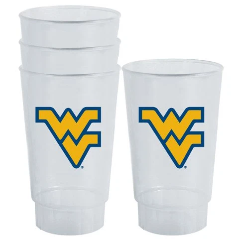 West Virginia Mountiaineers Tumbler Cup 4Pack Sealed/Durable 16oz NCAA NC SHIP Cover