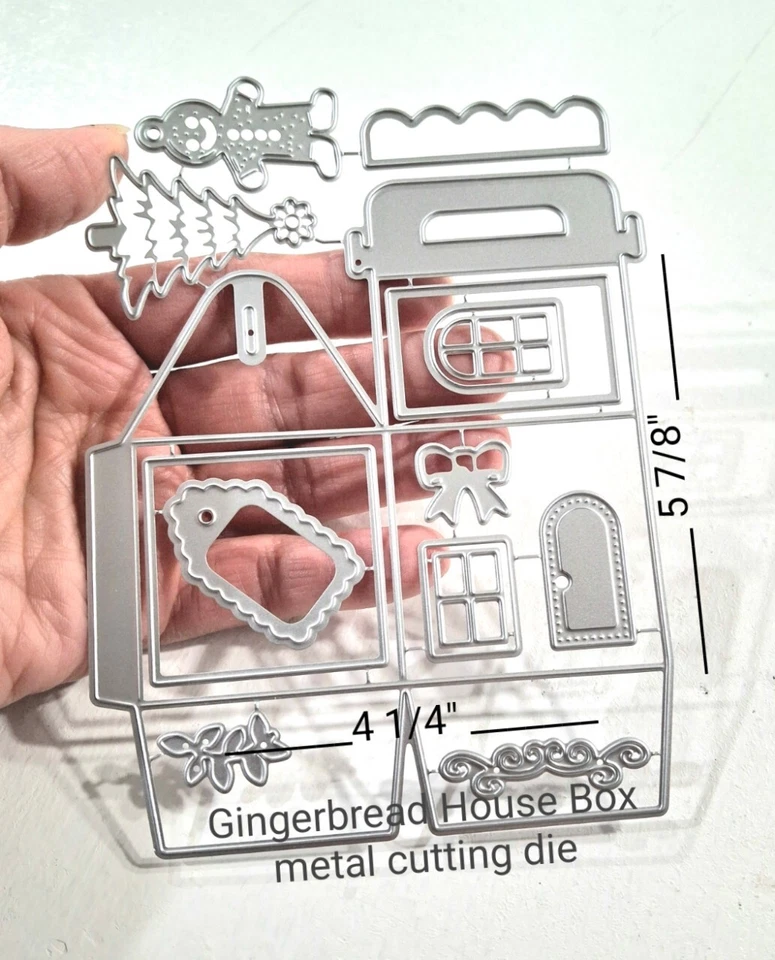 姜饼屋盒金属切割模具剪贴簿圣诞卡制作模具 — 第 1/4 张图片