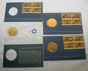 (3) Medalla Conmemorativa del Bicentenario de la Revolución Americana 1972 George Washington - Imagen 1 de 4