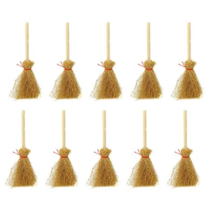 10xMini Witches Mini Broom Halloween Straw Hanging Ornament - Picture 1 of 10