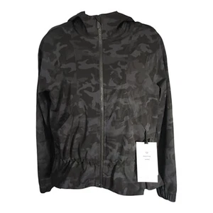 Lululemon Jacket 4 Womens Black Camo Pack It Up Track Coat Full Zip Regular - Picture 1 of 6