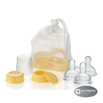 Peças sobressalentes para garrafas de leite materno MEDELA com 3 mamilos de base média larga NOVO! - Imagem 1 de 3