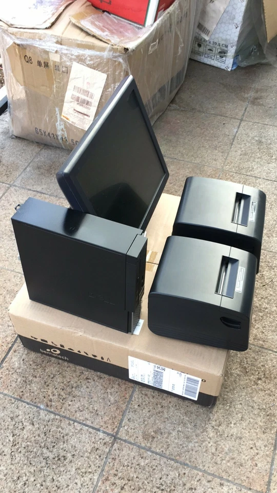 15" Touchscreen All In One POS System Restaurant Point Of Sale 2 Printers  - Image 1 of 4