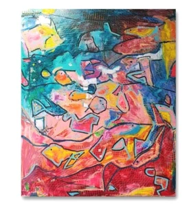 Abstract Oil Painting 1,0 m×0,8 m on Stretched Canvas - Picture 1 of 3