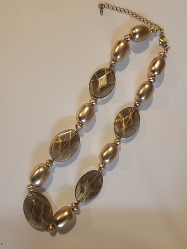 VETEMENTS Collana dichiarazione costume perline marroni