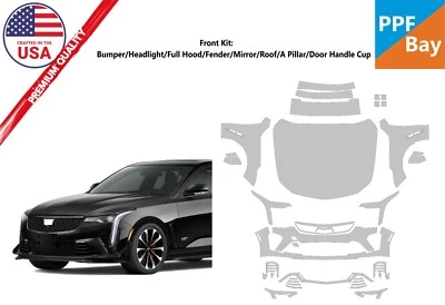 For Cadillac CT4 V-BlackWing 2022-2025 Front Paint Protection Film PreCutKit PPF - Image 1 of 4