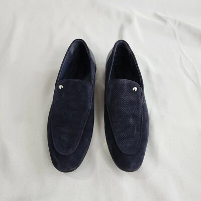 Zapatos Mocasines STEFANO RICCI Azul Gamuza con Águila Plateada Talla 9 EE. UU. 2217 Italia Foto 1 de 4