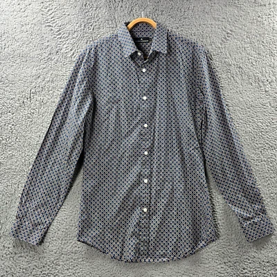 Jack London Mens Shirt Size 37 Blue Taupe White Long Sleeve Collared Button-Up - Image 1 of 4