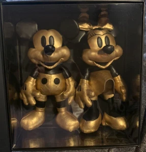 WALT DISNEY WORLD 50° anniversario Topolino e Minnie LUSSO oro peluche cofanetto - Foto 1 di 5