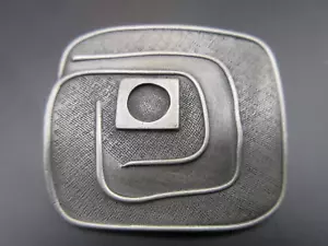 1 3/4" Art Deco Silver Tone Metal Button Geometric Pattern Vintage Antique - Picture 1 of 7