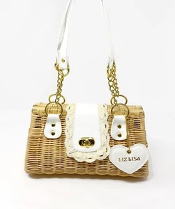 Damen-Handtasche aus natürlichem Stroh Rattan Schultertasche - Bild 1 von 5