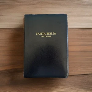 Santa Biblia Holy Bible Bilingual Large Print RVR 1960/KJV Black Soft Leather - Picture 1 of 12