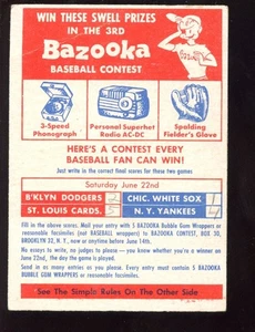 1957 Topps Baseball Contest Card June 22nd - Picture 1 of 2