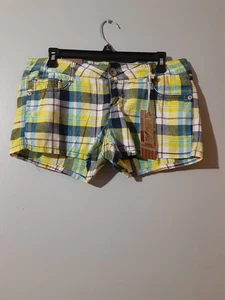 Pantalones Cortos Wallflower Nuevos con Etiquetas a Cuadros Para Mujer Junior Talla 9 Amarillo Multicolor Preppy - Imagen 1 de 8